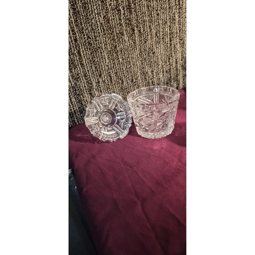 Vintage Avon Crystal Facets Roses Roses Cologne Jar + Glass Decanter Vanity Set